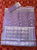 Handwoven Dhakai Jamdani Saree – Lavender with Silver & Multicolor Zari Handwoven Dhakai Jamdani Saree – Lavender with Silver & Multicolor Zari