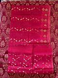 Handwoven Dhakai Jamdani Saree – Magenta with Gold Zari Handwoven Dhakai Jamdani Saree – Magenta with Gold Zari