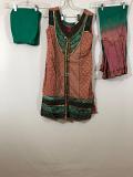 Light Onion Peal Color Cotton Suite w/ Churidar Pants & Crushed Cotton Duppata