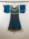 Stylish Teal & Maroon Net Readymade Churidar Kameez