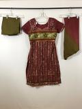 Maroon Cotton w/ Patiyala Pants & Chiffon Dupatta