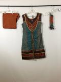 Blue Cotton Dress w/ Chridar Pants & Chiffon Dupatta