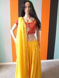 Designer Yellow Lehenga Matched With Multi Color Blouse (Festival Discount)