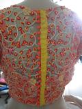 Designer Orange and Yellow Net Blouse Designer Orange and Yellow Net Blouse