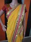 Eye Catching Yellow & Pink Mirror Work Designer Saree ( Festival Discount ) Eye Catching Yellow & Pink Mirror Work Designer Saree ( Festival Discount )