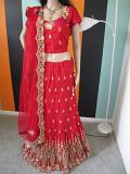 Wedding Collection Red Heavy Zardosi Work Lehenga Choli (Clearance Sale ) Wedding Collection Red Heavy Zardosi Work Lehenga Choli (Clearance Sale )