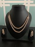 White Stone Necklace and Earring Set 