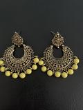 Traditional Black Plated Yellow Bead Earrings Traditional Black Plated Yellow Bead Earrings