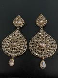 White Stone Party Wear Big Earring
