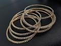 White Stone Studded Bangle Set In Golden - 2.4
