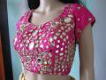 Party Wear Hot Pink Mirror Work Blouse ( Festival Discount )