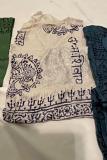 Cream White Om Print Prayer Shawl Cream White Om Print Prayer Shawl