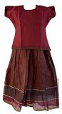 Maroon Pattu Pavada - Size 24 ( 5yrs to 6yrs )