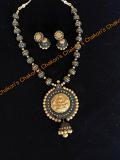 Lakshmi necklace-Eco Friendly Hand-made Party wear jewelry w/Jumkas 