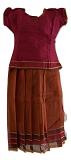 Maroon and Honey Color Cotton Pattu Pavada - Size 22 ( 4yrs to 5yrs )