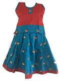 Blue & Red Designer Baby Girl Pattu Pavada- Size 16 (1yrs to 2 yrs) Blue & Red Designer Baby Girl Pattu Pavada- Size 16 (1yrs to 2 yrs)
