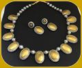 Trendy Designer Terracotta Set in Gold & Silver with Earrings
