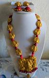 Hand Made Teracotta Jewelry of w/ Lord Ganesha Carving Hand Made Teracotta Jewelry of w/ Lord Ganesha Carving