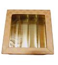 Fancy Sweets Boxes in Peach Flower Golden Design W/ Window - 500 Gm Fancy Sweets Boxes in Peach Flower Golden Design W/ Window - 500 Gm