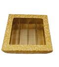 Fancy Sweets Boxes in Yellow Golden Design W/ Window - 500 Gms