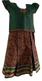 Brown and Green Pattu Pavada - Size 18 ( 2 yrs to 3 yrs ) Brown and Green Pattu Pavada - Size 18 ( 2 yrs to 3 yrs )