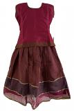Maroon Strips and Maroon Pattu Pavada - Size 18 ( 2yrs to 3yrs )