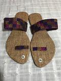Golden Brown Check Design Fancy Sandals for Women - 9-10