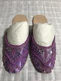 Pretty Lavender Slipon Punjabi Jutti Shoes w/ Sequins Work - 8
