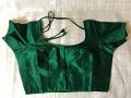 Green Dupion Silk Ready Made Blouse for Sari S-2XL