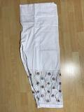 White Embroidered Cotton Salwar Pant XL