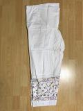 White Embroidered Cotton Fabric Pants Salwar XL