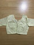 Light Yellow Cotton Blouse w/  Front Open (Sizes: 34, 38)