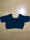 Dark Blue Cotton Blouse w/  Front Open (Sizes: 34, 36)