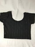 Black Embroidered Sequence Streachable Blouse Black Embroidered Sequence Streachable Blouse