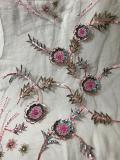 Pink Embroidered Sholder Fancy Stole In Net