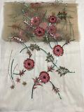 Cream  Embroidered Sholder Fancy Stole In Net