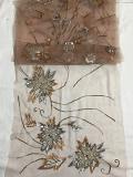 Light Rose Pink  Embroidered Sholder Fancy Stole In Net