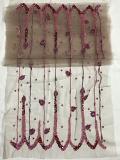 Light Pink  Embroidered Sholder Fancy Stole In Net