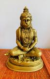 Golden Brass Hanuman Statue Meditating 7.6" Golden Brass Hanuman Statue Meditating 7.6"