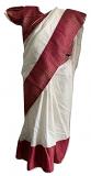 White and Pink Kids Saree - Size - 22 for 4 & 5 Year Girls
