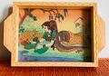 Wooden Multipurpose Tray with Gemstone Painting Wooden Multipurpose Tray with Gemstone Painting