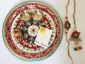 Rakshabandhan Rakhi Thali Set w/ 1 Bhaiya Bhabhi Rakhi & Card Rakshabandhan Rakhi Thali Set w/ 1 Bhaiya Bhabhi Rakhi & Card