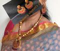 Chandini Gold & Ruby Terracotta jewelry - Chandbali Earrings party wear Chandini Gold & Ruby Terracotta jewelry - Chandbali Earrings party wear