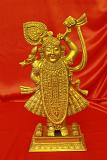 Large Golden Brass Statue / Murti of Lord Shreenathji 20" Large Golden Brass Statue / Murti of Lord Shreenathji 20"