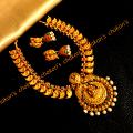 Lakshmi pendant mango necklace w/Jhumkas -Terracotta Party wear Lakshmi pendant mango necklace w/Jhumkas -Terracotta Party wear