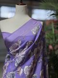Elegant Lavender Chiffon Saree with Floral Digital Print - Includes Unstitc