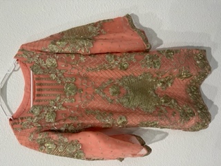 Peach Pakistani Party Wear Gharara Dress