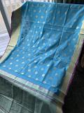 Beautiful Blue Chanderi Cotton Silk Saree ( Festival Discount ) Beautiful Blue Chanderi Cotton Silk Saree ( Festival Discount )