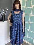 Blue Anarkali Cotton Suit Set