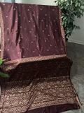Brown Thread Work Kolkata Saree